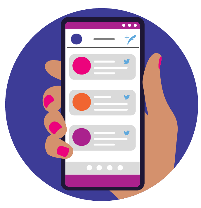 Person holding phone with Twitter notifications